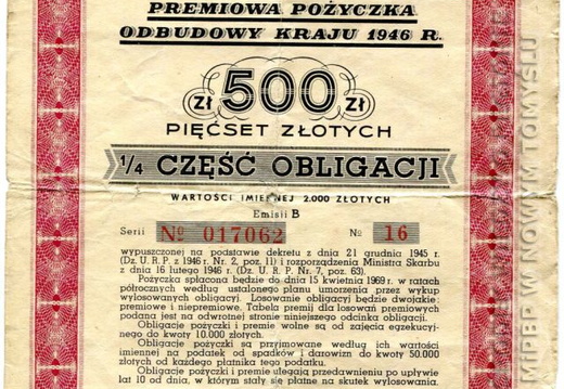 Premiowa Pożyczka Odbudowy Kraju 1946r.