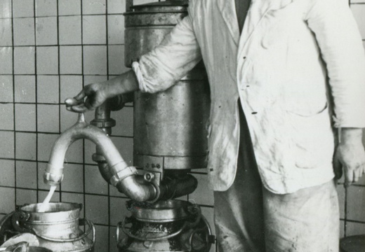 Wydawanie mleka (chudego) w OSM w Nowym Tomyślu, 1967 r.