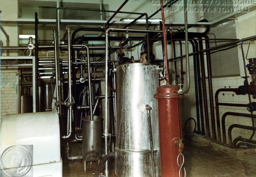 Okręgowa Spółdzielnia Mleczarska w Nowym Tomyślu - aparatownia, 1980 r.