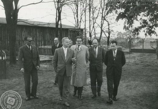 Odwiedziny Tadeusza Jańczyka w nowotomyskim PZGS. Lata 50. XX w.