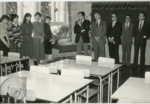 Ministerialna wizyta w Liceum Ogólnokształcącym w Nowym Tomyślu - 13 stycznia 1985 r.