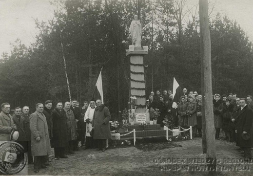 Poświęcenie figury Pana Jezusa w Przyłęku ok.1946 roku.